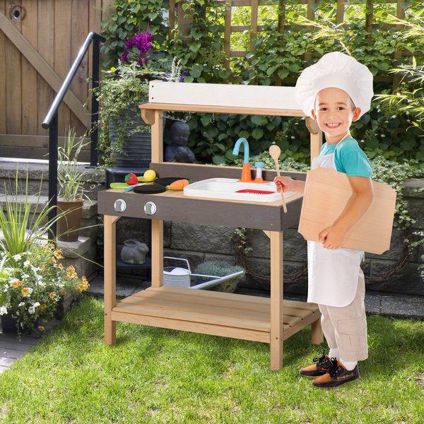 Kids Kitchen Playset With Sink Running Water