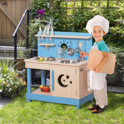 Kids Kitchen Playset With Pretend Pots And Pans