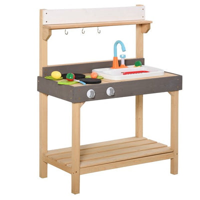 Kids Kitchen Playset With Sink Running Water