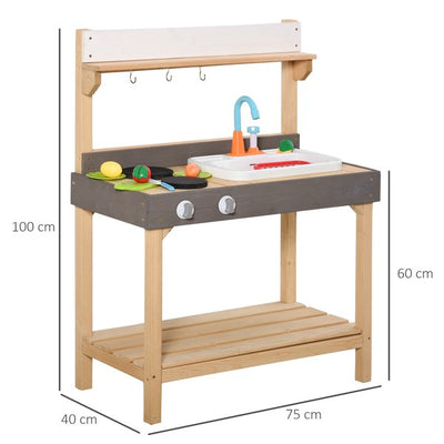 Kids Kitchen Playset With Sink Running Water