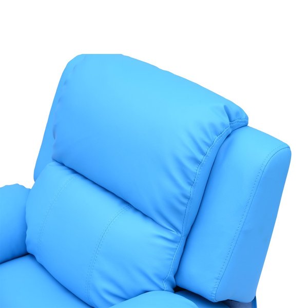 Kids Recliner Armchair W/ Storage Space On Arms - Blue