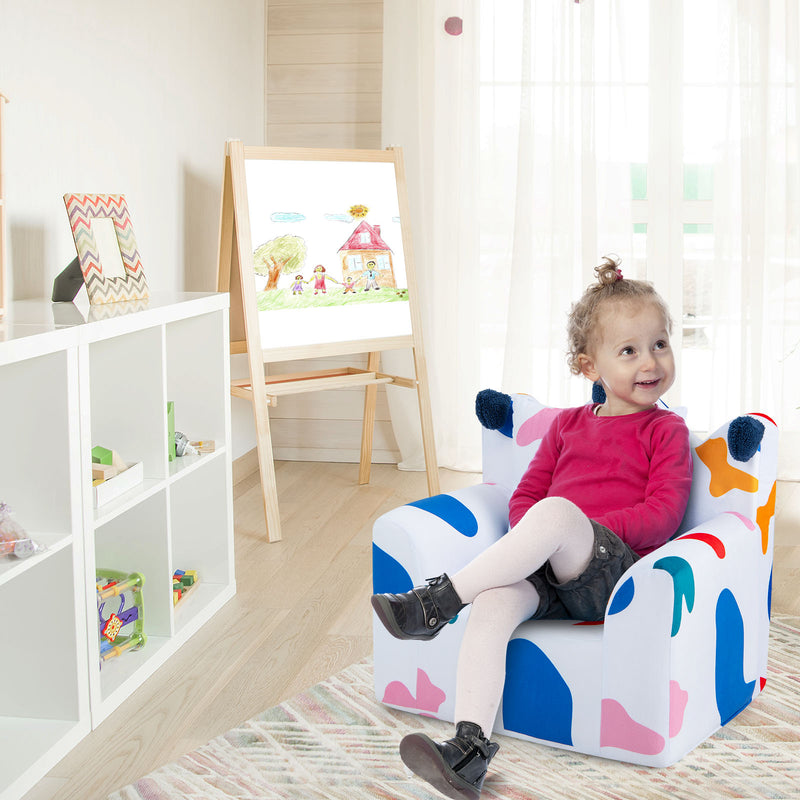 Kids Sofa Chair Foam Filled Armchair with  Extra Padded Pillow-White