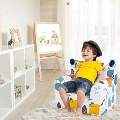 Kids Sofa Chair Foam Filled Armchair with  Extra Padded Pillow-Orange