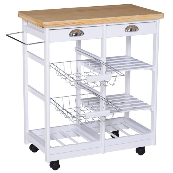 Kitchen Island, 74Wx37Dx76Hcm - White