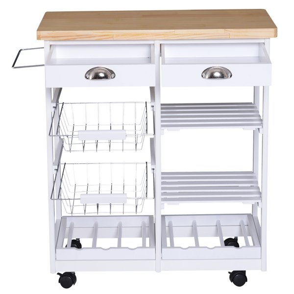 Kitchen Island, 74Wx37Dx76Hcm - White