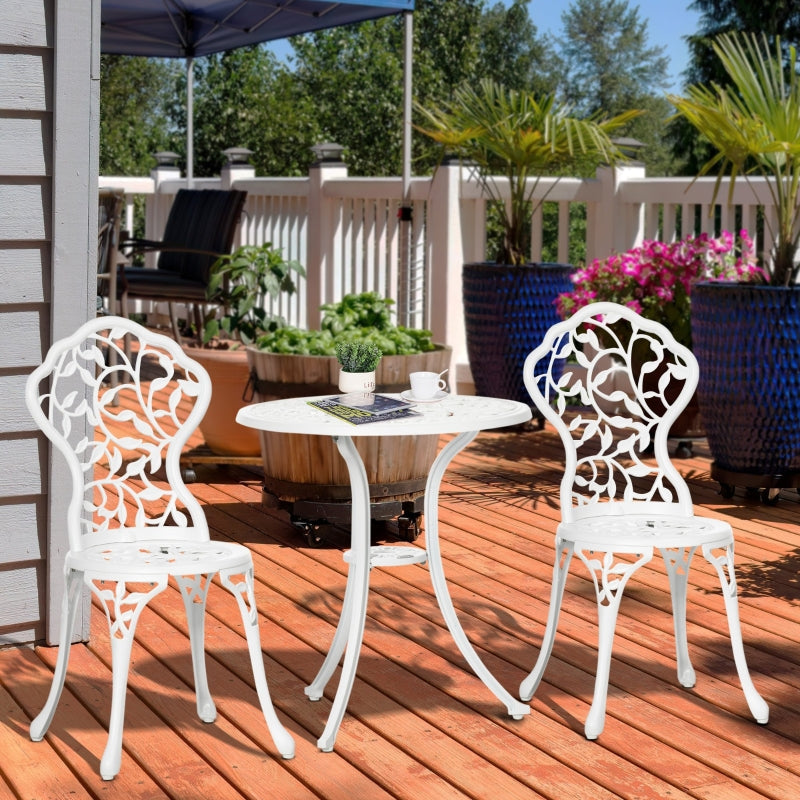 Set Garden Furniture Dining Table Chairs - White