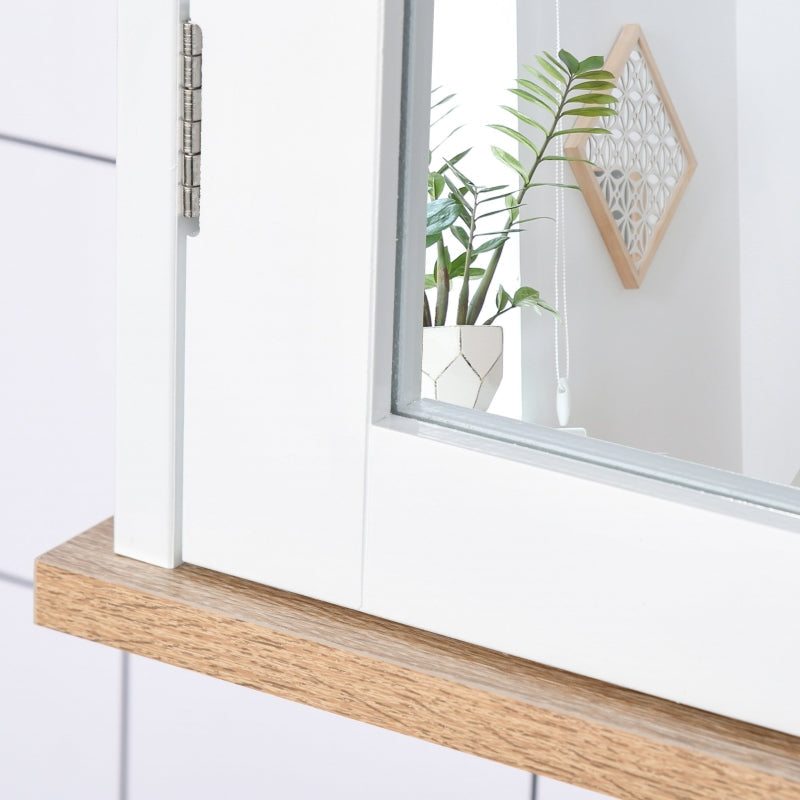 Bathroom Mirror Cabinet Wall Mounted Storage , White