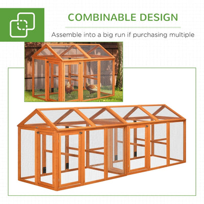 Large Chicken Run, Wooden Coop, With Combinable Design - Effect