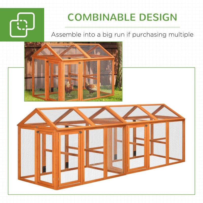 Large Chicken Run, Wooden Coop, With Combinable Design - Effect