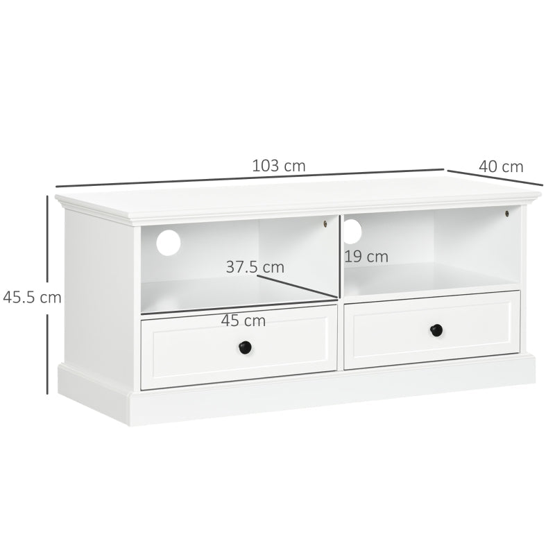 Classic-Look TV Cabinet, With Storage - White