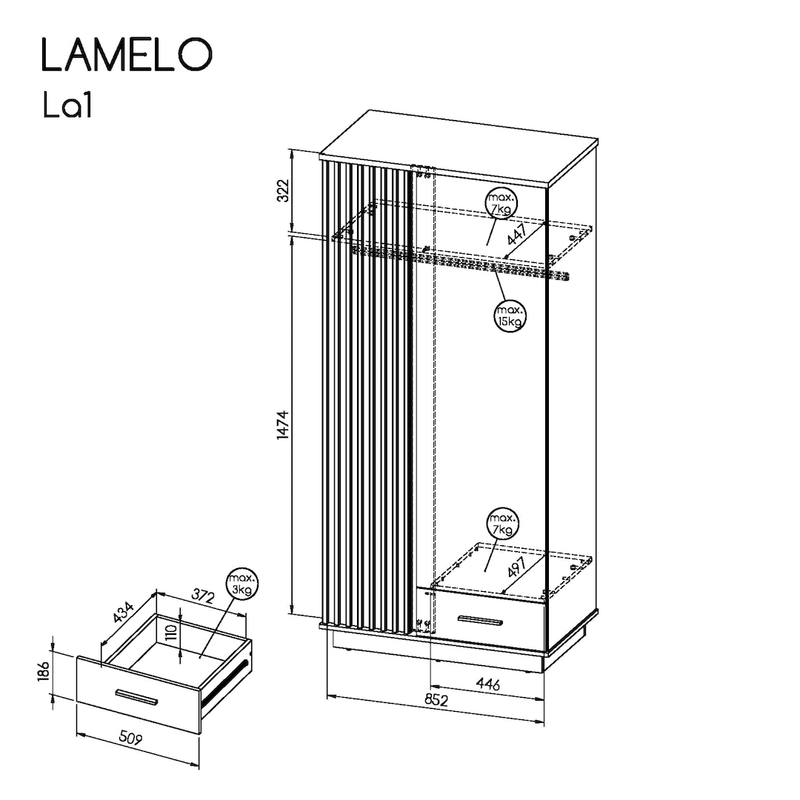 Lamelo LA1 Hinged Wardrobe