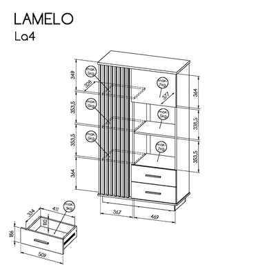 Lamelo LA4 Display Cabinet