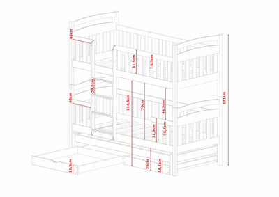 Laboo Bunk Bed with Trundle and Storage