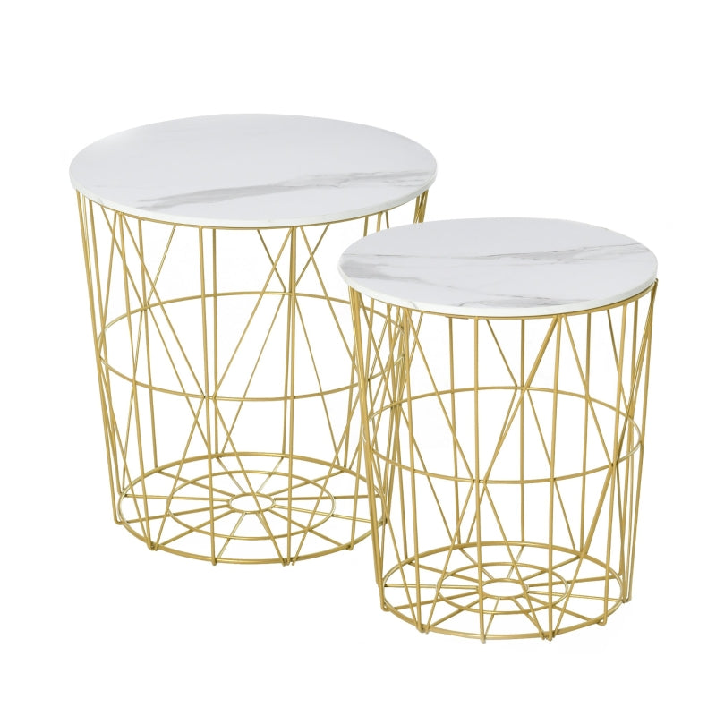 Set Of 2 Nesting Side Tables , White