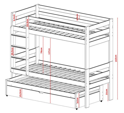 Lessi Bunk Bed with Trundle and Storage