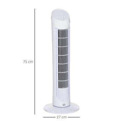 30 Oscillating Tower Fan 3 Speed - White