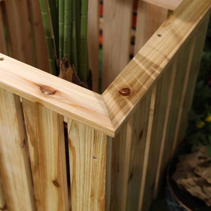 2 Seater Wooden Garden Planter - Natural