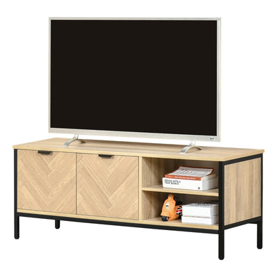 Double Door TV Cabinet Stand , Natural