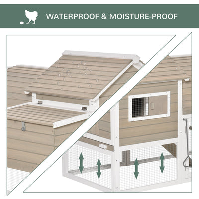 Wooden Chicken Coop Outdoor Hen House, Removable Tray Nesting Box Grey