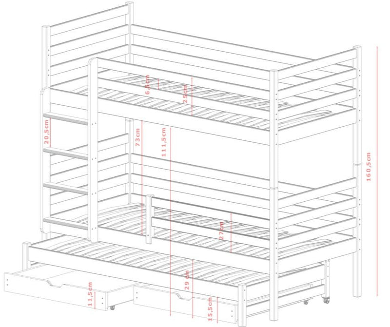 Luke Bunk Bed with Trundle and Storage