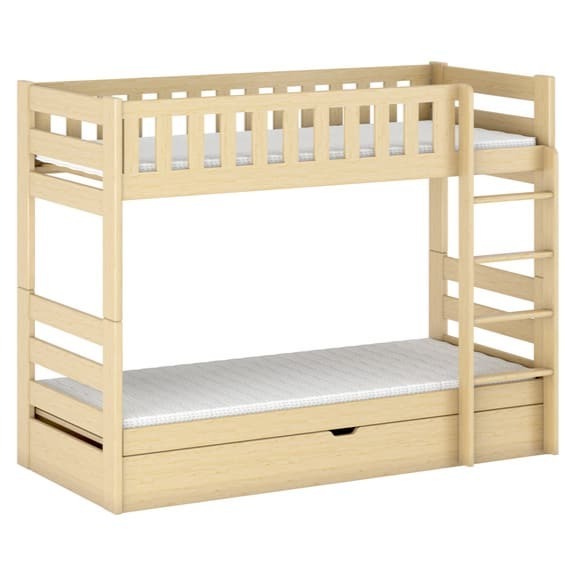 Wooden Bunk Bed Focus With Storage