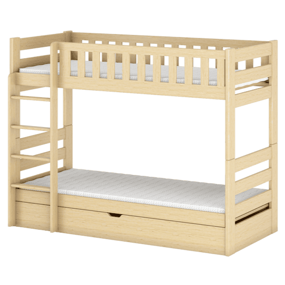 Wooden Bunk Bed Focus With Storage