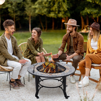 3-in-1 Outdoor Fire Pit On Wheels