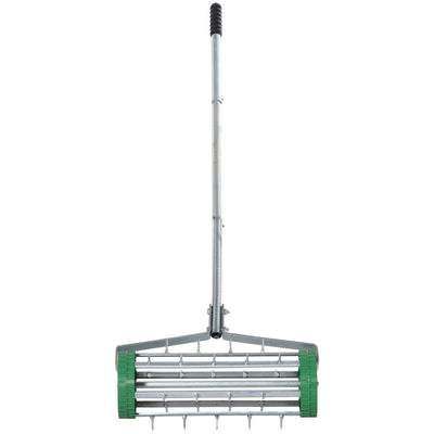 Metal 5 Spike Lawn Aerator Roller Green