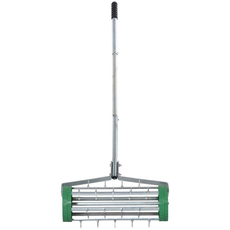 Metal 5 Spike Lawn Aerator Roller Green