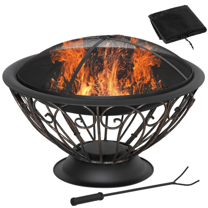 Outdoor Fire Pit For Garden, Bronze