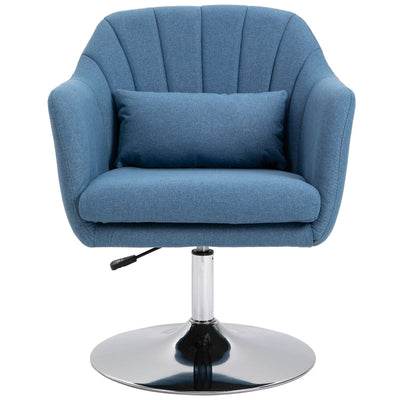 Swivel Base Accent Chair, With Pillow - Blue