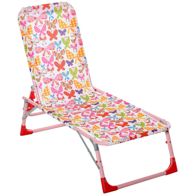 Children's Adjustable Lounger - Patterned Pink