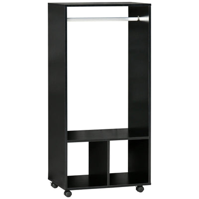 Rolling Open Wardrobe , Black