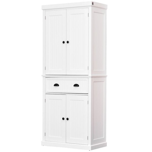 Freestanding Tall Kitchen Cabinet - White