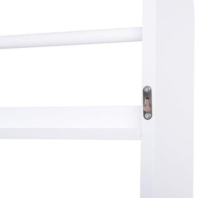 Freestanding Wall-Mounted 4-Tier Magazine Shelf Rack - White