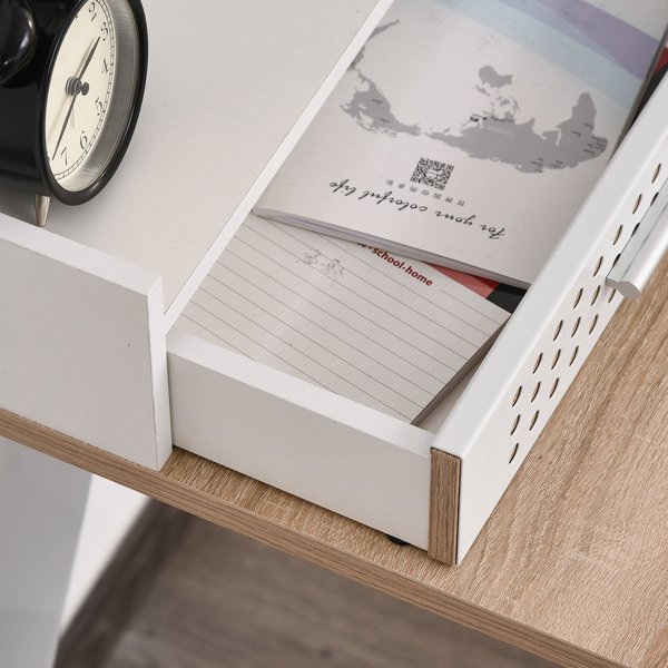 Home Office Desk, Writing Table w/ Organised Compartment -  White