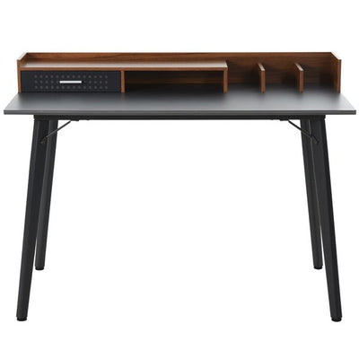 Steel Frame Laptop Desk, Writing Table For Home & Office - Black/Brown