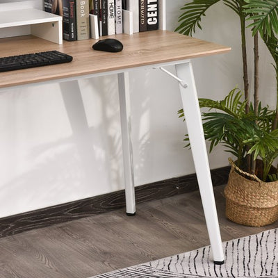 Home Office Desk, Writing Table w/ Organised Compartment -  White