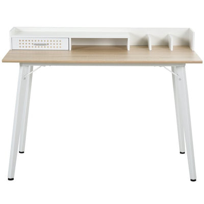 Home Office Desk, Writing Table w/ Organised Compartment -  White