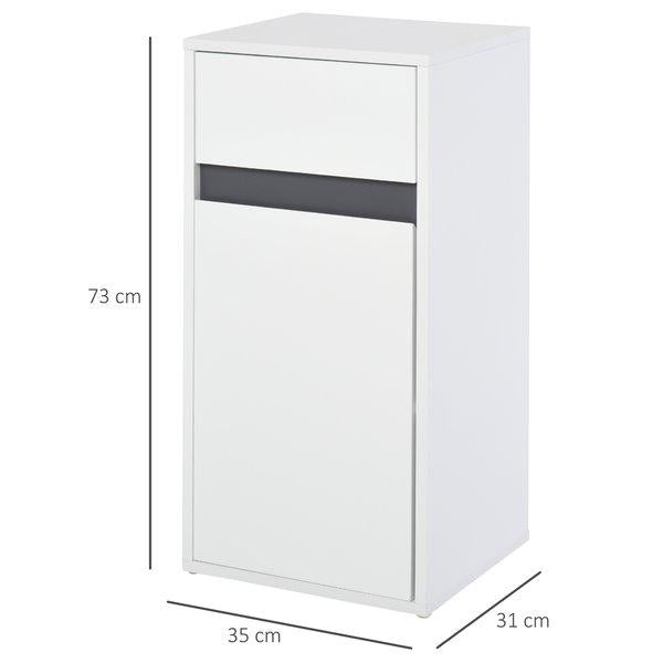 Tri-Compartment Bathroom Storage Cabinet - White