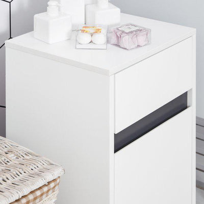 Tri-Compartment Bathroom Storage Cabinet - White