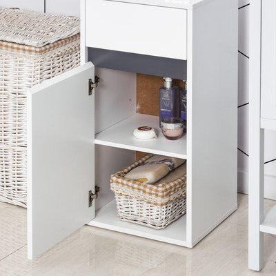 Tri-Compartment Bathroom Storage Cabinet - White