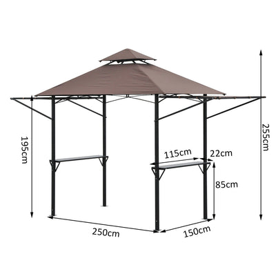 Outsunny 250L x 150W cm Waterproof Canopy Awing-Coffee