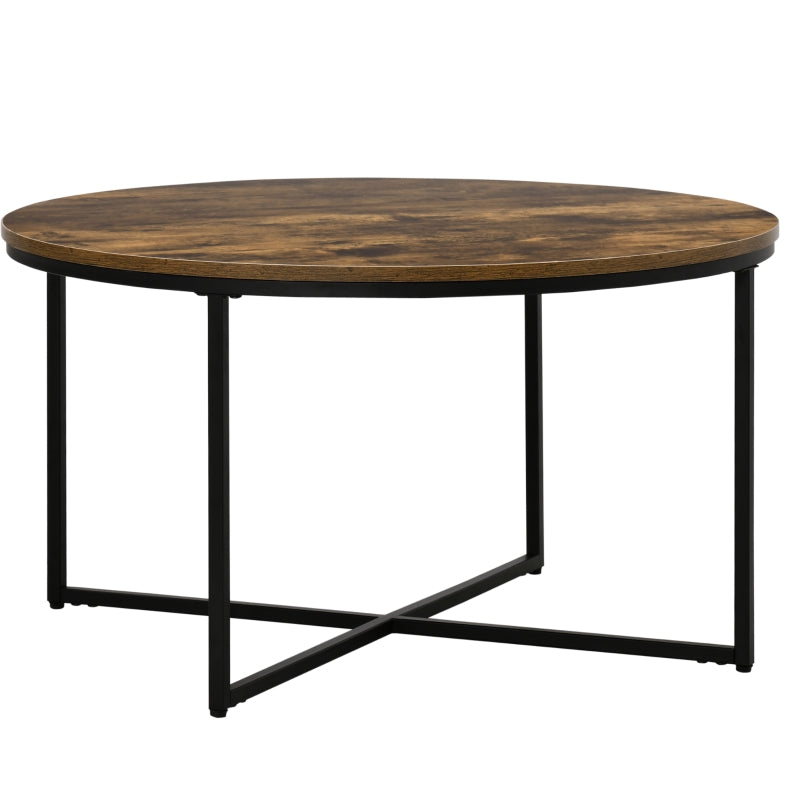 Round Coffee Table, Rustic Brown