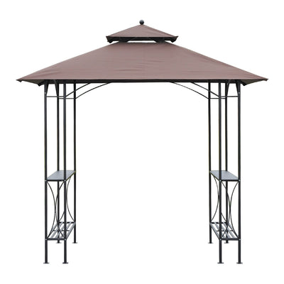 Outsunny BBQ Tent 250L× 150W × 255H cm-Black/Coffee