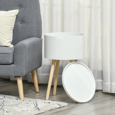 Modern Side Table With Hidden Storage Space