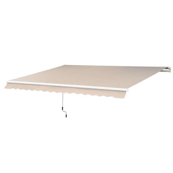 Manual Retractable Awning, 3x2.5 M - Ivory White