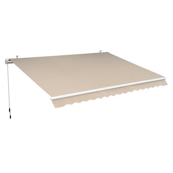 Manual Retractable Awning, 3x2.5 M - Ivory White