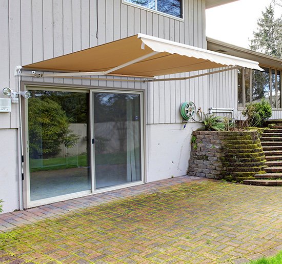 Manual Retractable Awning, 3x2.5 M - Ivory White