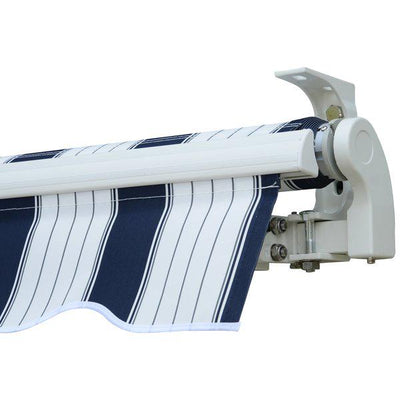 Manual Retractable Awning, 3x2.5 M - Blue/White Stripes